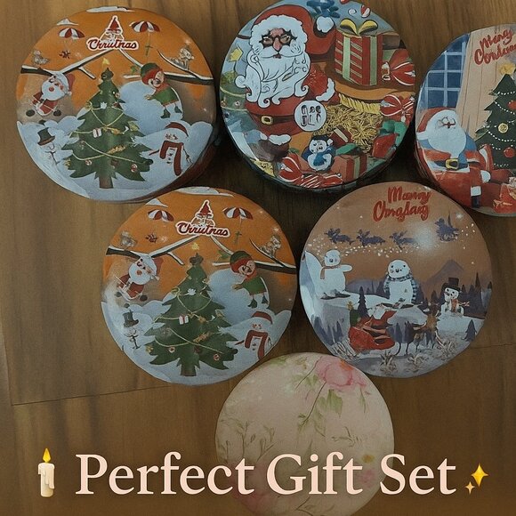 Other - Set of 6 Scented Tin Candles – Lemon, Gardenia, Bluebell, Camellia & More